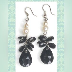 Elegant Black and Silver Dangle Earrings